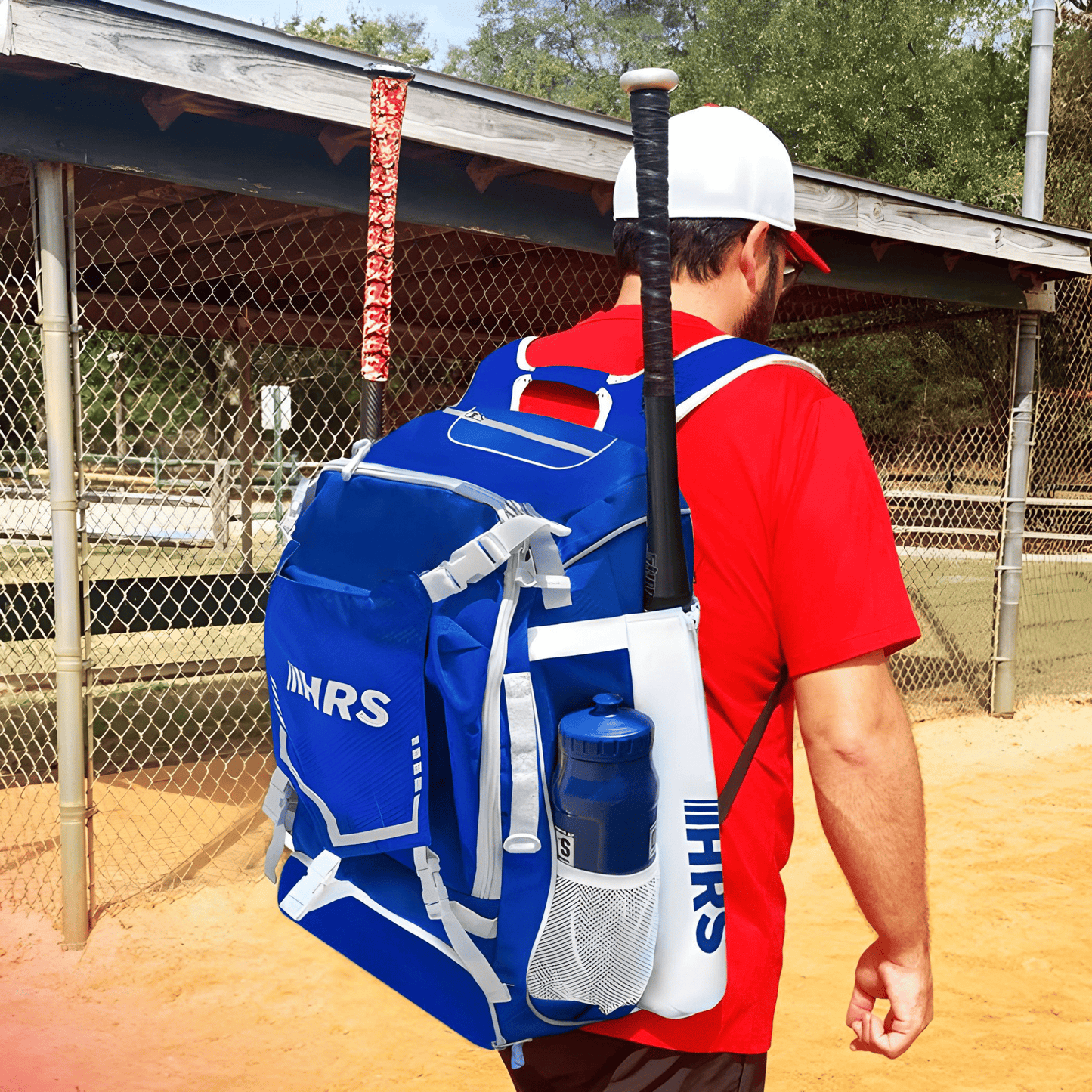 Elevate Your Game with the Stylish Royal Blue & White Baseball/Softball Bat Bag Backpack