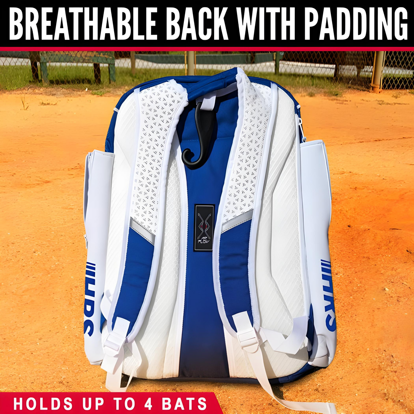 Elevate Your Game with the Stylish Royal Blue & White Baseball/Softball Bat Bag Backpack
