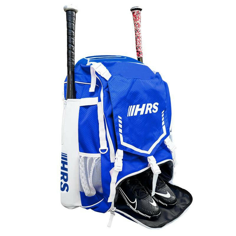 Elevate Your Game with the Stylish Royal Blue & White Baseball/Softball Bat Bag Backpack